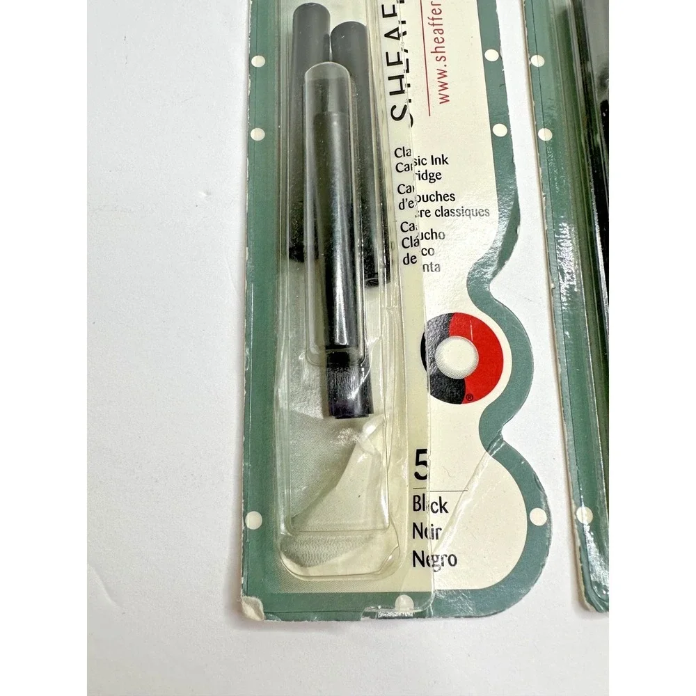 VTG Sheaffer pen ink refill 3 Classic Roller Black‎ Medium 8 Cartridges 1 Opened